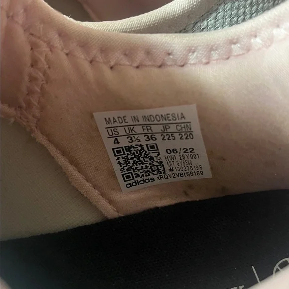 Adidas Women’s Cloudfoam Sneakers Gray Pink Size 4 - Picture 2 of 8